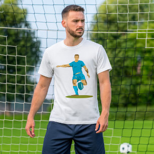 Rugby Player Kicking Ball Athletic Sports T-Shirt