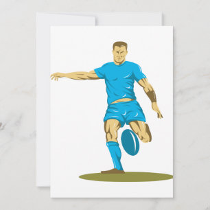 Rugby Player Kicking Invitations