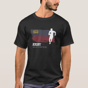 Rugby Player Liechtenstein Flag Sports Ball Rugby T-Shirt