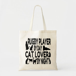 Rugby Player Loves Cats Tote Bag