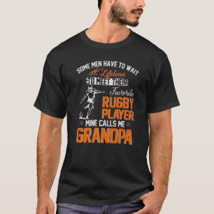 Rugby Player Mine Calls Me Grandpa  Rugby  Gift T-Shirt