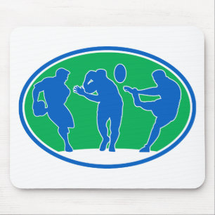 rugby player run fend pass kick mouse pad
