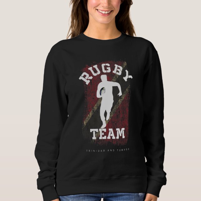 Rugby Player Trinidad & Tobago Flag Sports Ball Ru Sweatshirt (Front)