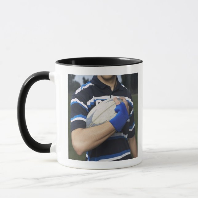 Rugby player with ball mug (Left)