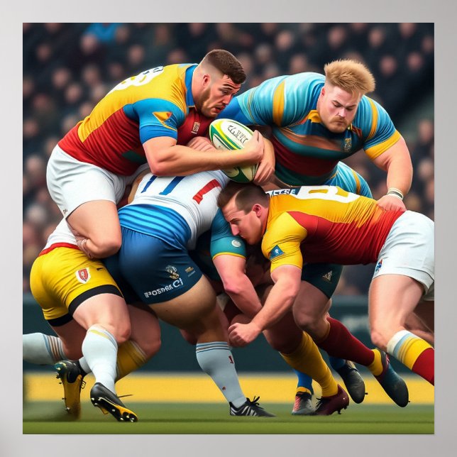 Rugby Players Art Print (Front)