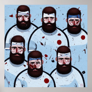 Rugby Players - Canvas Art Print
