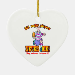 Rugby Players Ceramic Tree Decoration