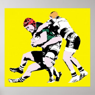 Rugby Players - Rugby Painting Print