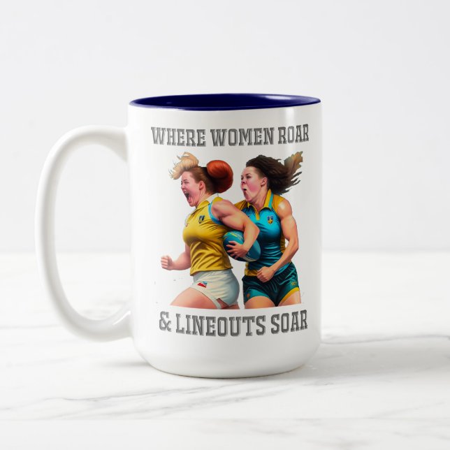 Rugby Players Two-Tone Mug (Left)