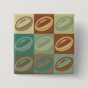 Rugby Pop Art 15 Cm Square Badge