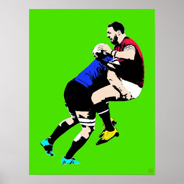 Rugby Pop Art - Rugby Painting Print (Front)