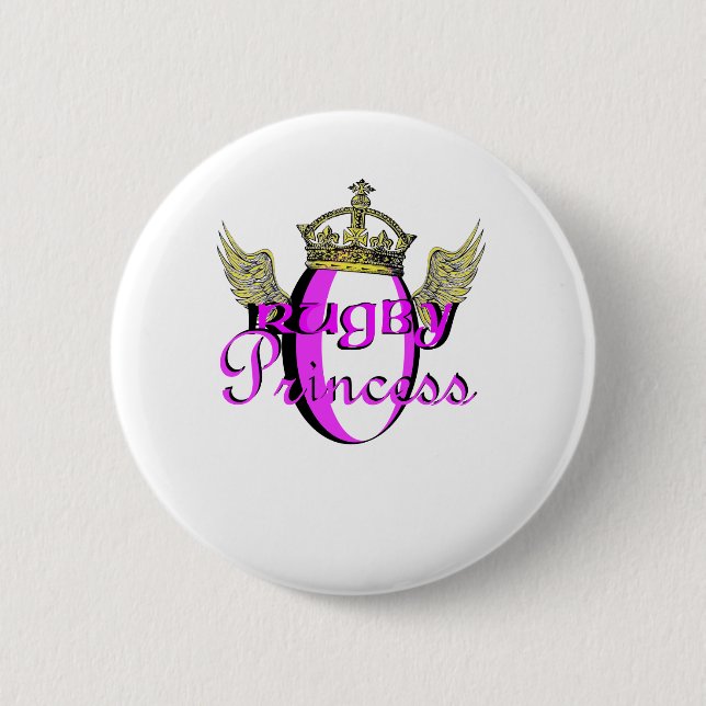 Rugby Princess 6 Cm Round Badge (Front)