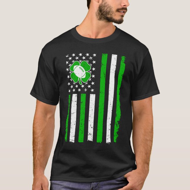 Rugby Retro St Patricks Day Irish Sport American F T-Shirt (Front)