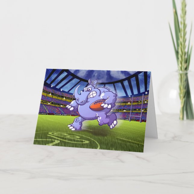 Rugby Rhinoceros Card (Front)