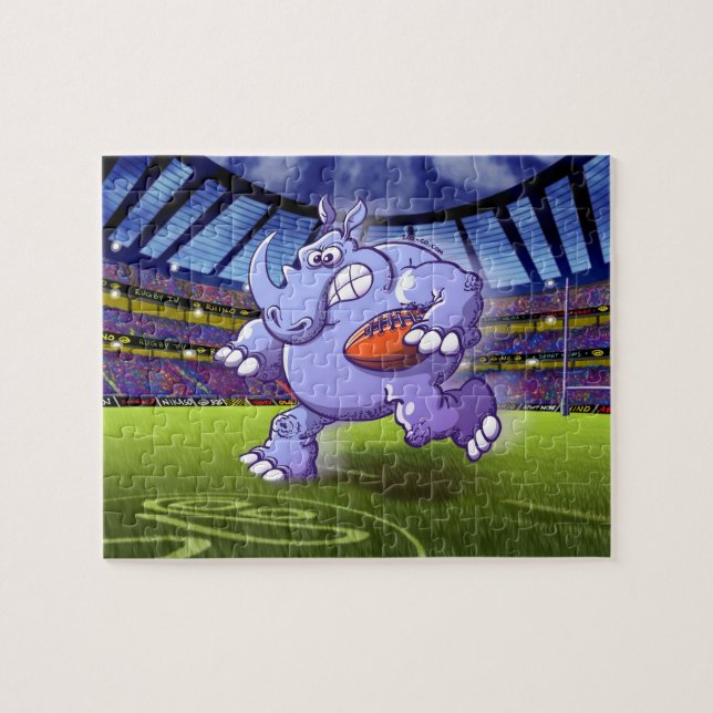 Rugby Rhinoceros Jigsaw Puzzle (Horizontal)