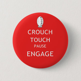 Rugby scrum instructions (old) 6 cm round badge