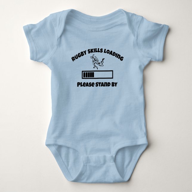 Rugby Skills Loading Baby Boy One Piece Bodysuit (Front)