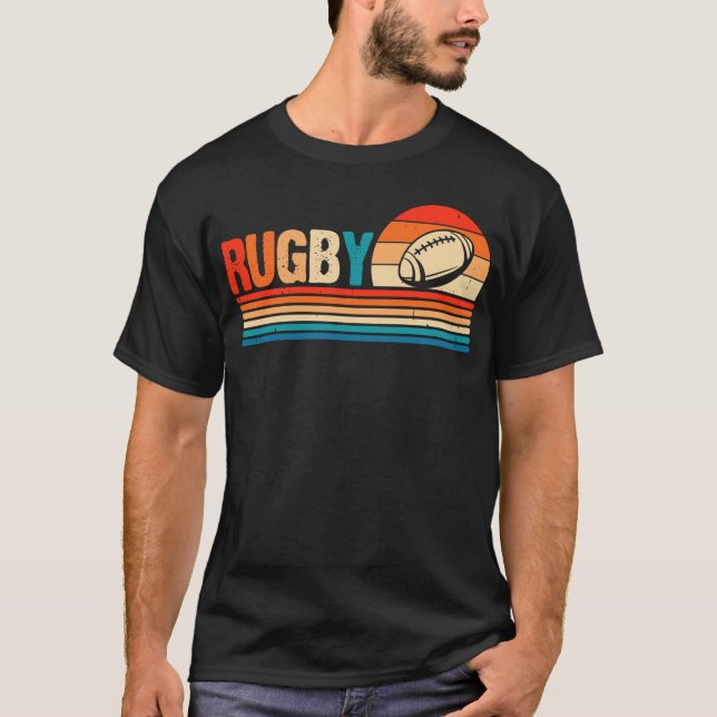 Rugby Sport Lover - Rugby Player Team Coach Retro T-Shirt (Front)