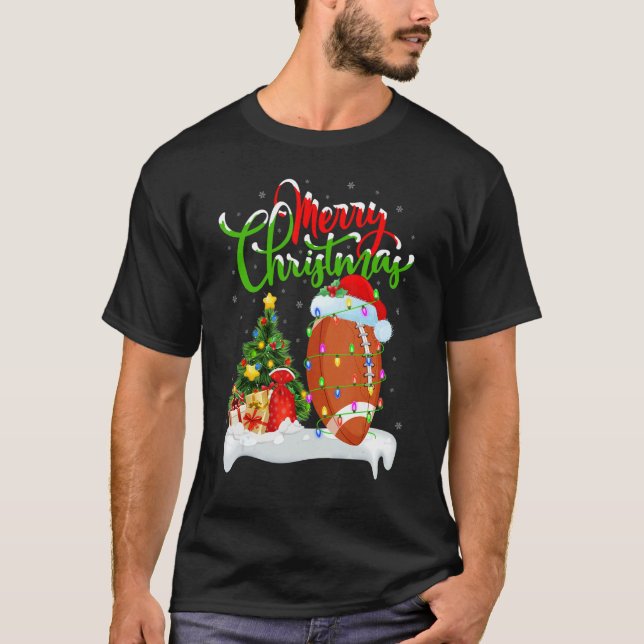 Rugby Sports   Xmas Decorations Santa Rugby Christ T-Shirt (Front)
