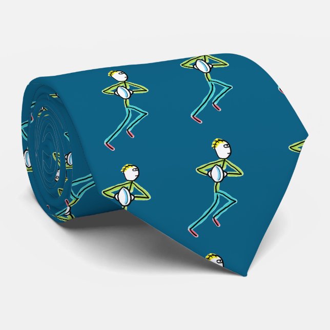 Rugby Stickman Tie (Rolled)