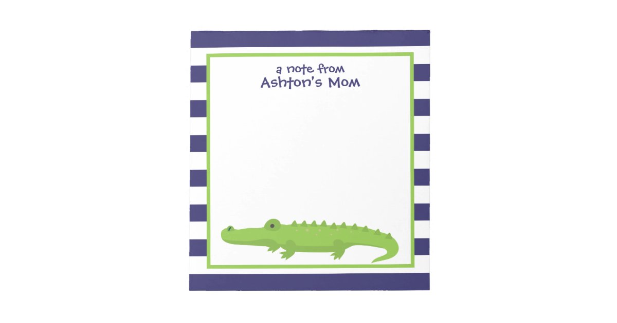 Rugby Stripes Alligator Personalised Notepad | Zazzle