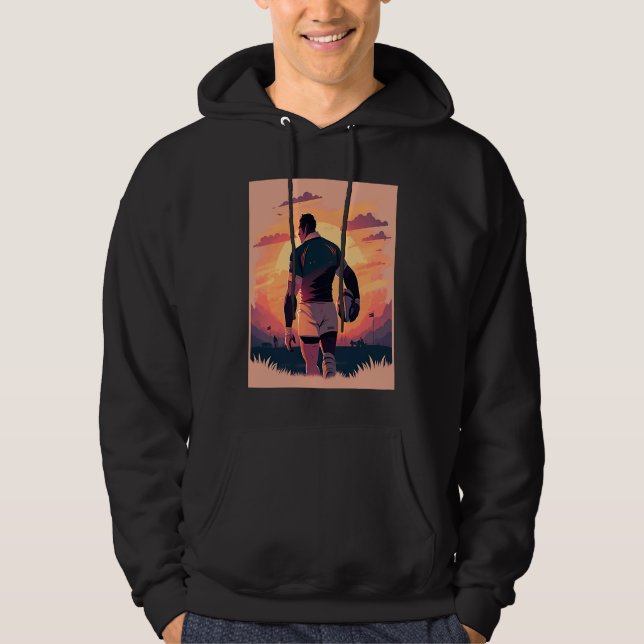 Rugby Team Captain Pop Rugby Player  2 Hoodie (Front)