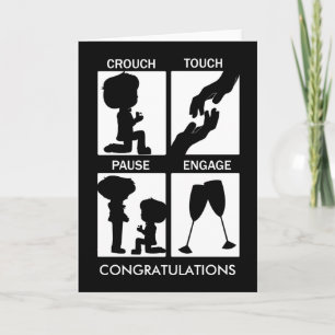 Rugby Themed Congratulations Gay Engagement Card