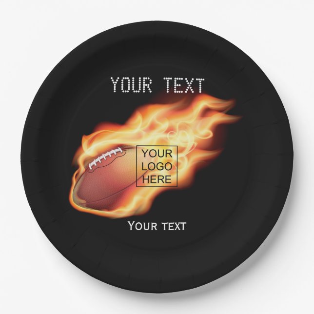 Rugby Themed Party add logo Paper Plate (Front)