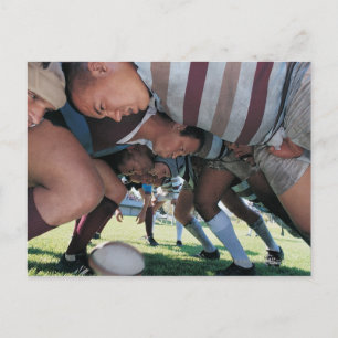 Rugby Union Players in a Scrum Postcard
