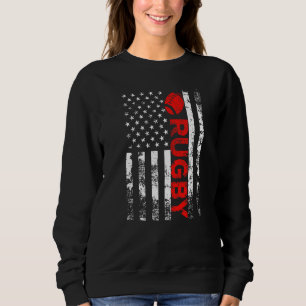 Rugby Vintage Usa American Sport Flag Sweatshirt