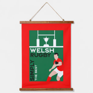 Rugby Wales Fan Art Hanging Tapestry