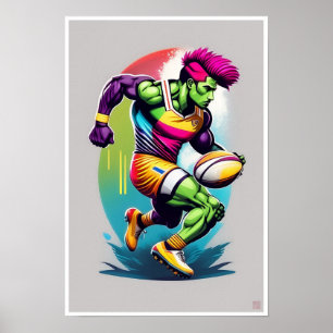 Rugby Warrior Art Print