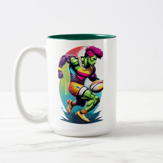 Rugby Warrior Two-Tone Mug (Left)