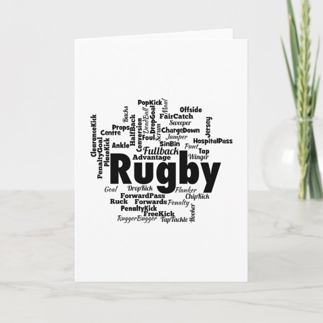 Rugby Word Cloud Card (Front)