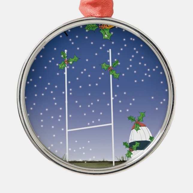 rugby xmas metal tree decoration (Front)