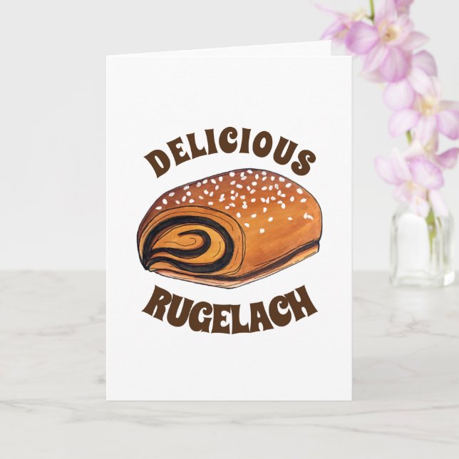 Rugelach Jewish Polish Crescent Roll Pastry Bakery Card (Orchid)