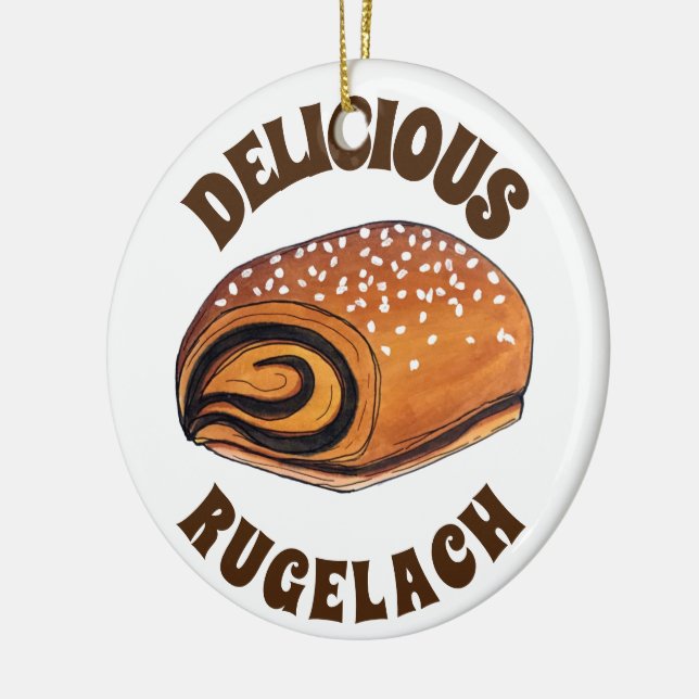 Rugelach Jewish Polish Crescent Roll Pastry Bakery Ceramic Ornament (Left)