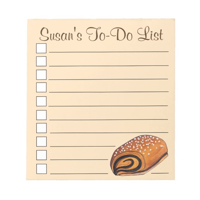 Rugelach Jewish Polish Crescent Roll Pastry Bakery Notepad (Front)