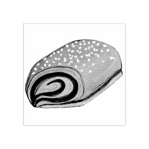 Rugelach Jewish Polish Crescent Roll Pastry Bakery Rubber Stamp