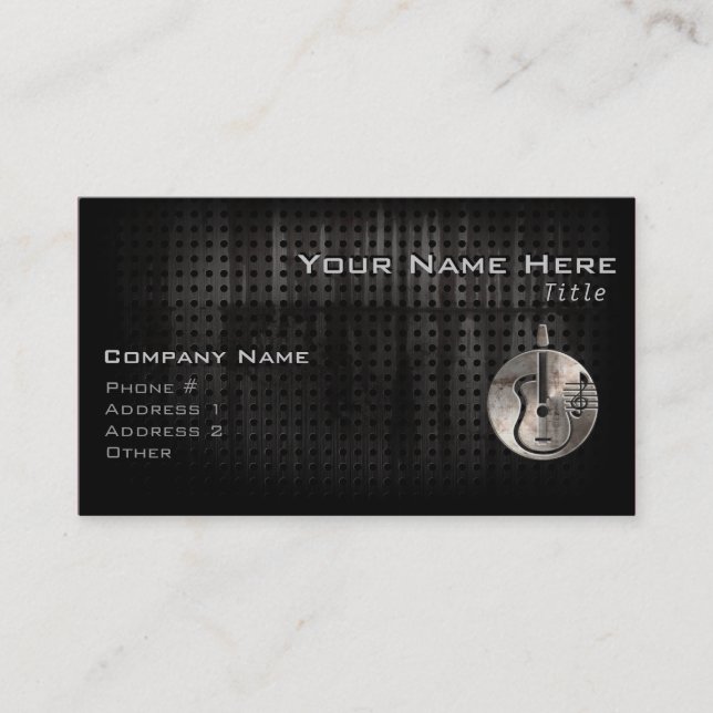 Rugged Acoustic Guitar Business Card (Front)