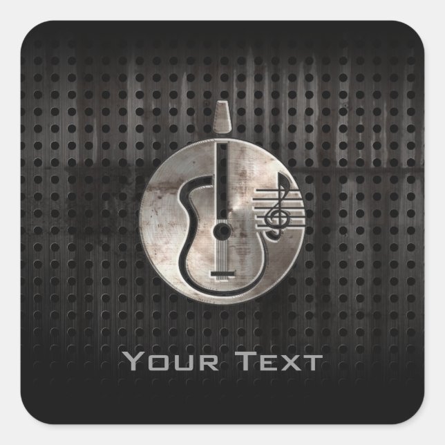 Rugged Acoustic Guitar Square Sticker (Front)