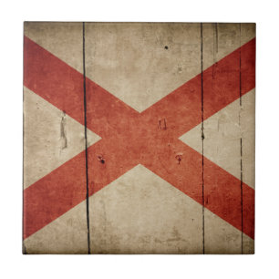 Rugged Alabama Flag Ceramic Tile