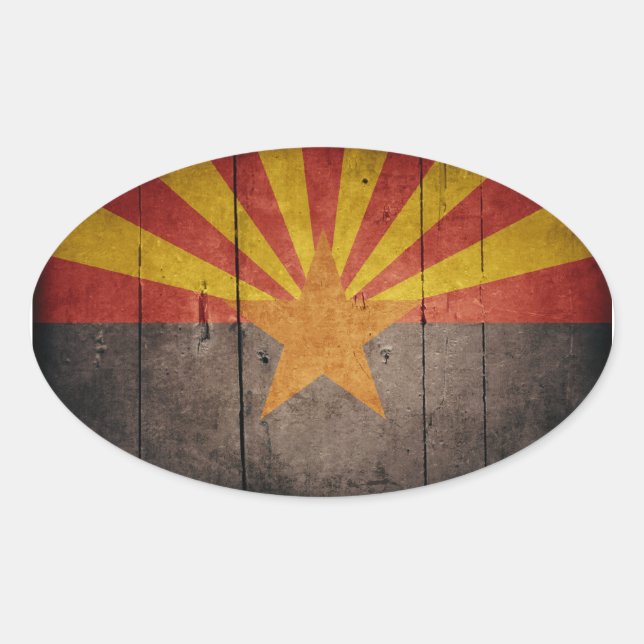 Rugged Arizona Flag Oval Sticker (Front)