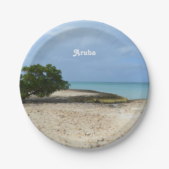 Rugged Aruba Paper Plate (Front)