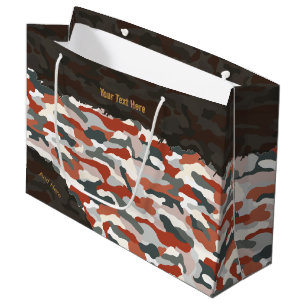 Rugged Autumn Camouflage Personalised Large Gift Bag