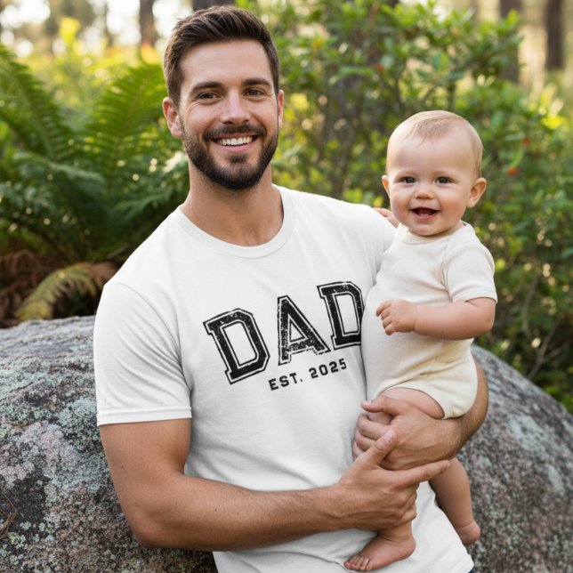 Rugged Black Bold Year Dad Established T-Shirt (Creator Uploaded)