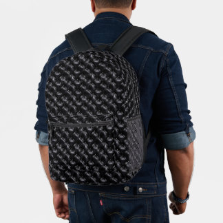 Rugged Black Leather Look Backpack