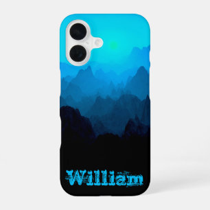 Rugged Blue Smokey Mountains with Rustic Name iPhone 16 Case