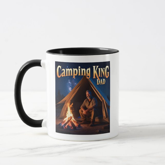 Rugged Camping King Dad Mug (Left)