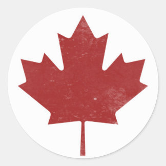 Rugged Canadian Maple Leaf Classic Round Sticker